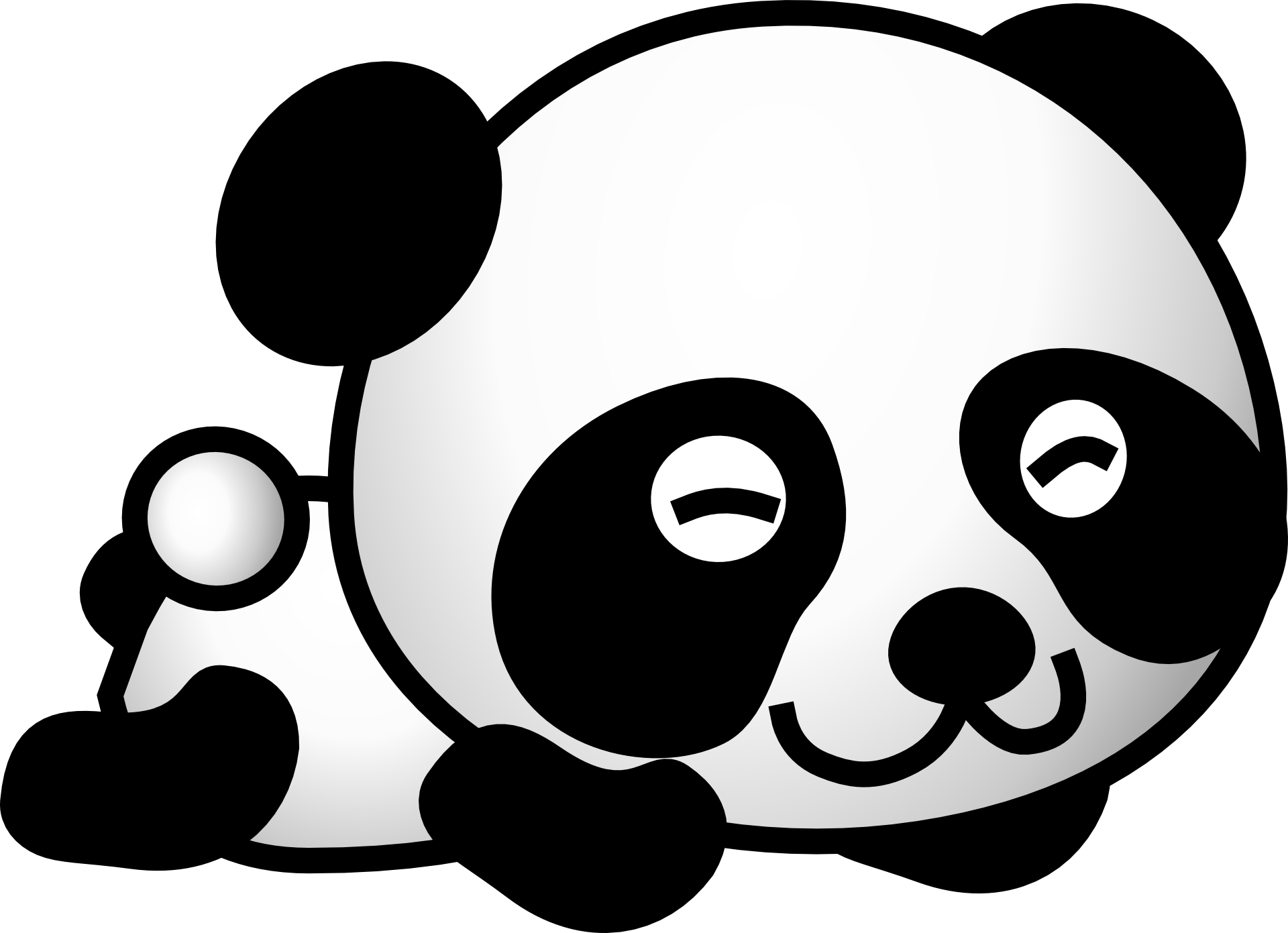 Panda Nose Png Transparent - Cute Panda Clipart (1920x1391), Png Download