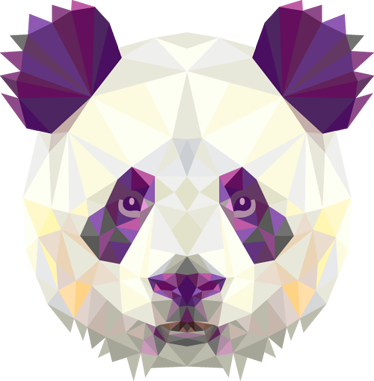 Geometric Panda Bear Head Decal - Fondos De Pantalla De Pandas (374x381), Png Download