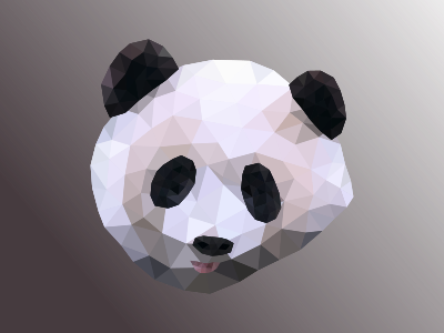 A Panda Head With Low Poly Style - Dribbble (400x300), Png Download