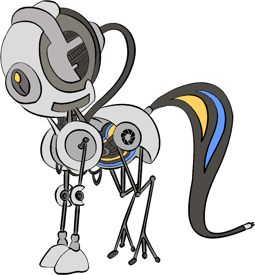 Aperture Science, Glados, Ponified, Portal , Robot, - Cartoon (1024x1024), Png Download