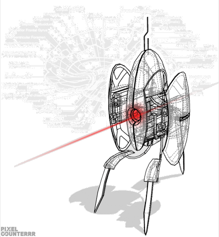 However, In Addition To Glados There Were These Cute - Illustration (450x488), Png Download