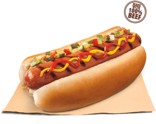 Burger King Hot Dog (500x540), Png Download