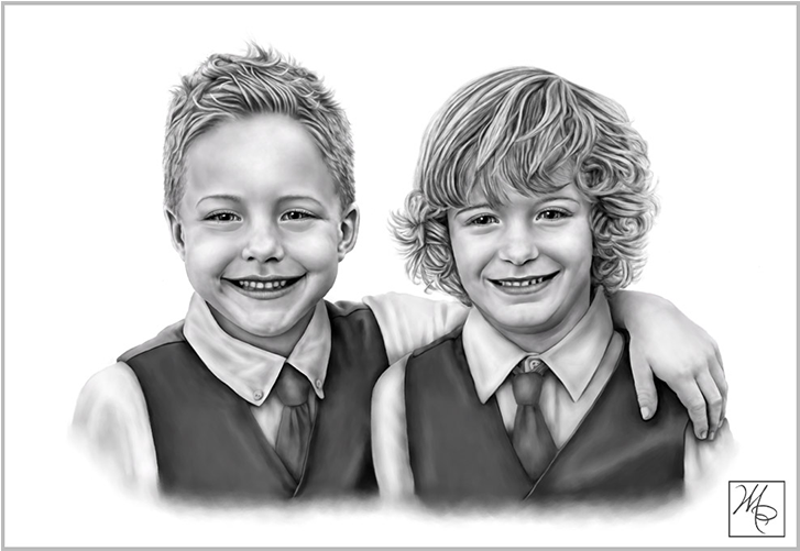 Painted And Drawn Gallery Clip Black And White Library - Boy (900x500), Png Download