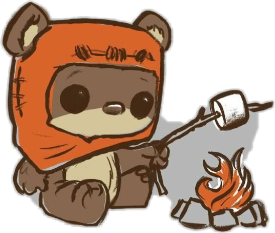 Ewok Chibi Star Wars Campfire Svg Royalty Free Stock - Ewok Star Wars Dibujo (548x464), Png Download