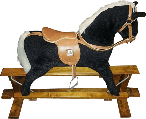 Black Rocking Horse (604x491), Png Download