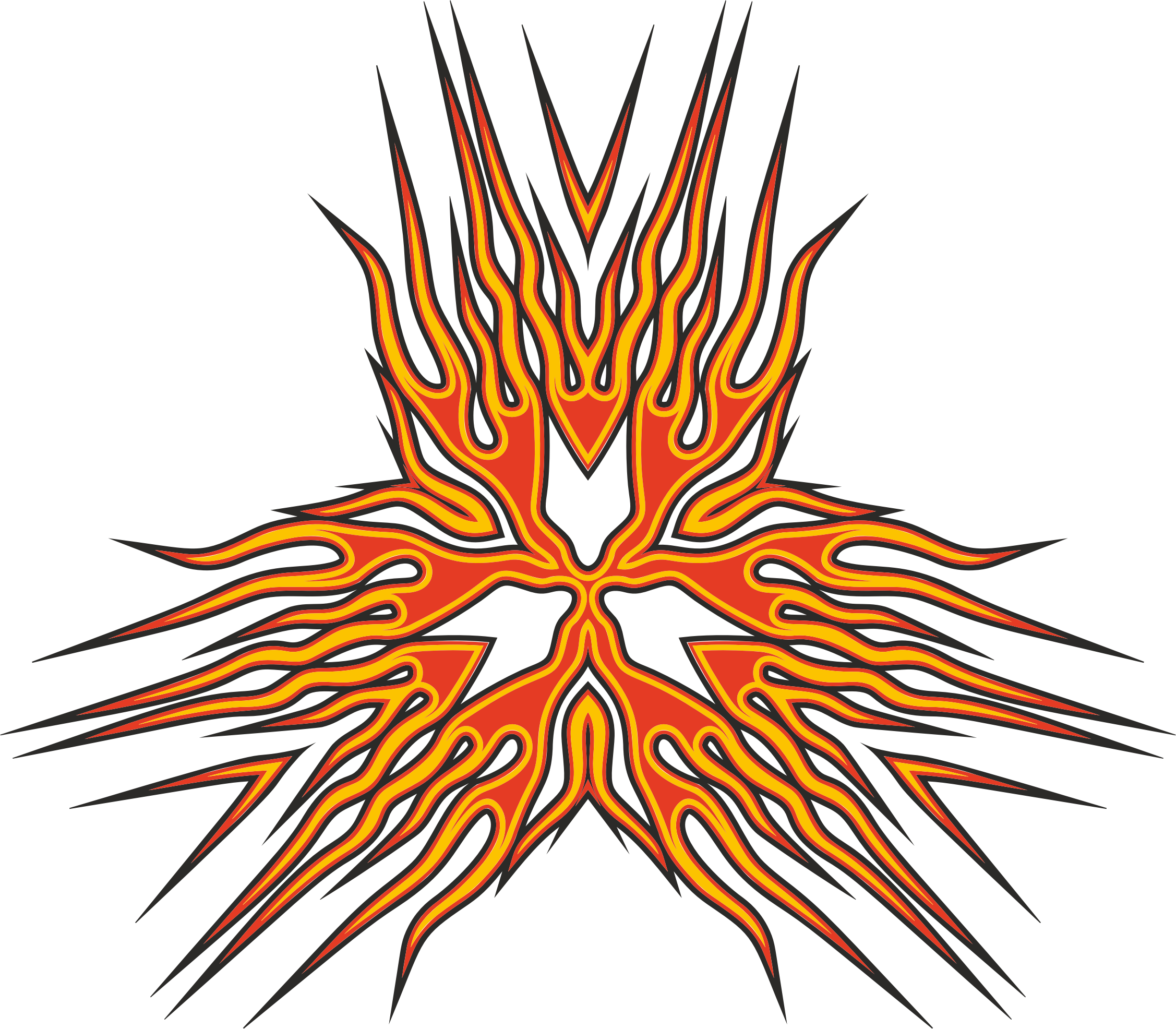 Abstract Flame Triangle Vector Clipart Image - Circle (2254x1972), Png Download