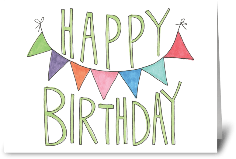 Happy Birthday Banner Greeting Card - Graphic Design (848x698), Png Download