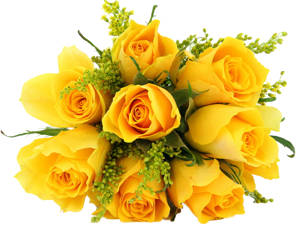 Dozen Kagerbet Dozenyellowrosesbouquet - Flower Bouquet Png (1200x1200), Png Download