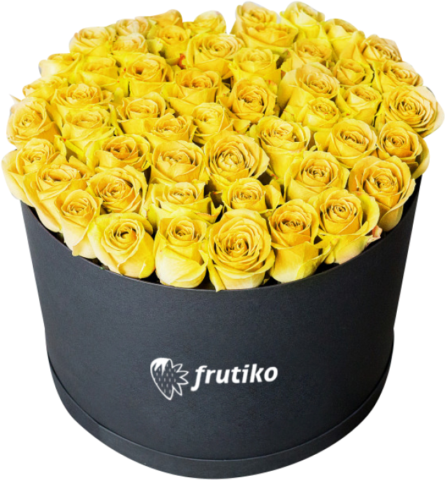 Yellow Roses Black Box - Yellow Roses In Black Box (687x740), Png Download