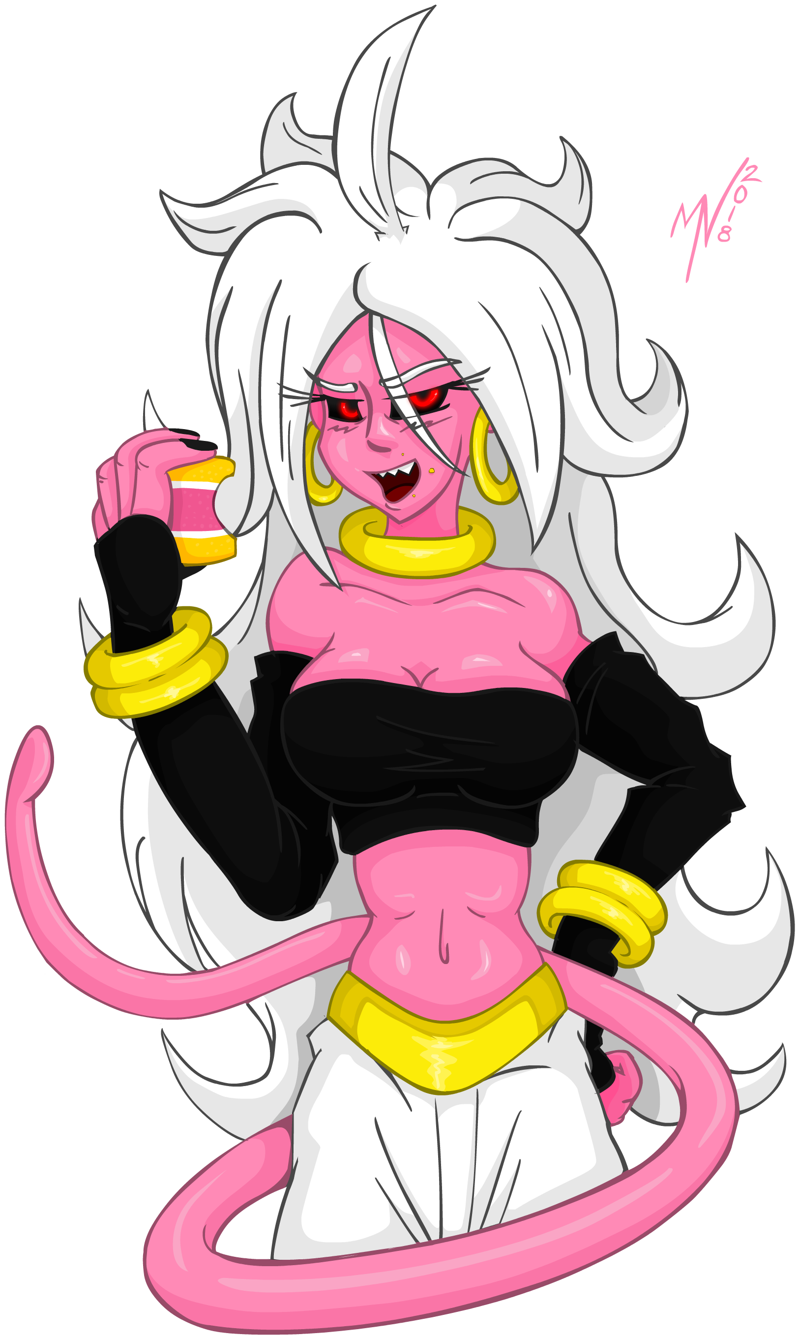 Majin Android 21 - Cartoon (2012x3137), Png Download