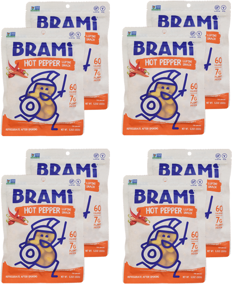 Hot Pepper, - Brami - Snacking Lupini Beans Sea Salt - 5.3 Oz. (871x1023), Png Download