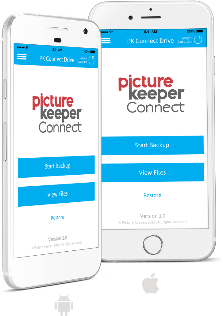 Androidandiphoneconnect V=1499788591 - Keeper Portable Flash Drive Photo Backup Usb Drive (1200x1200), Png Download