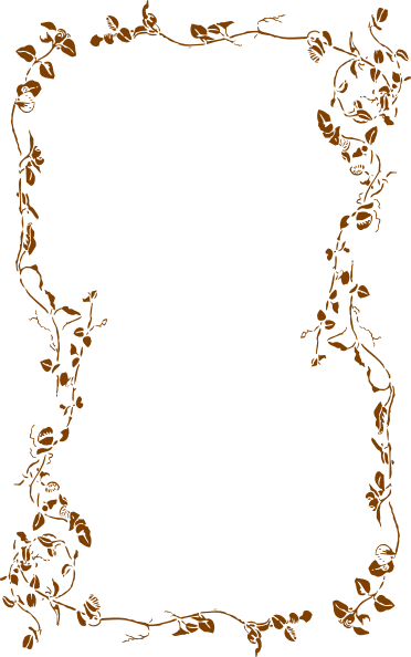 Vine Border In Brown Clip Art At Clker - Girly Border Png (372x594), Png Download