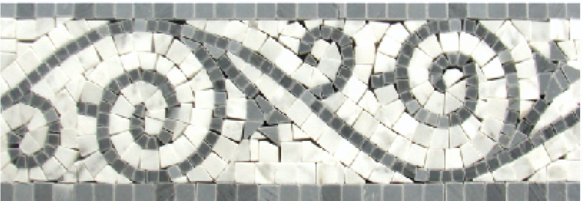 Beltile Vine Mosaic Border In Bardiglio And Carrara - Marble (1200x1200), Png Download