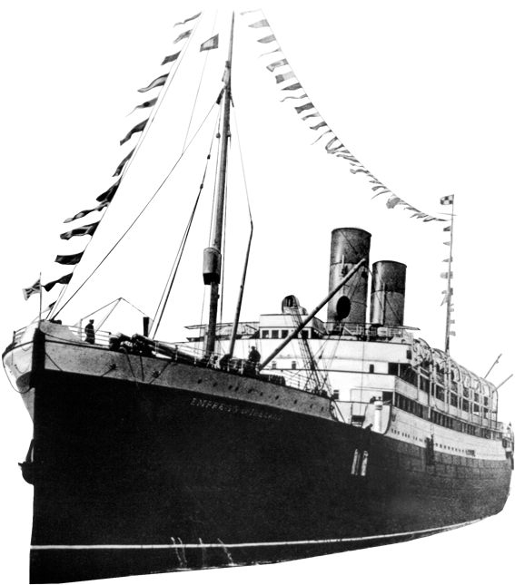 Rms Empress Of Ireland In Port (600x698), Png Download