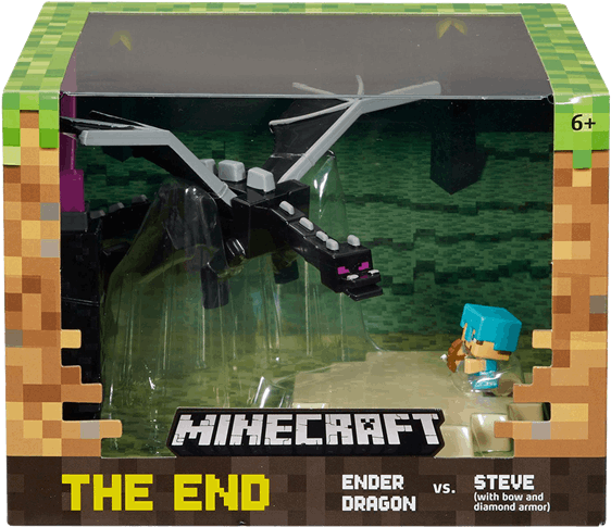 Mattel Minecraft Mini Figure Battle Box The End (600x600), Png Download