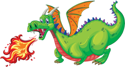 Green Fire Dragon Wheelchair Costume Child's - Cartoon Dragons (480x480), Png Download