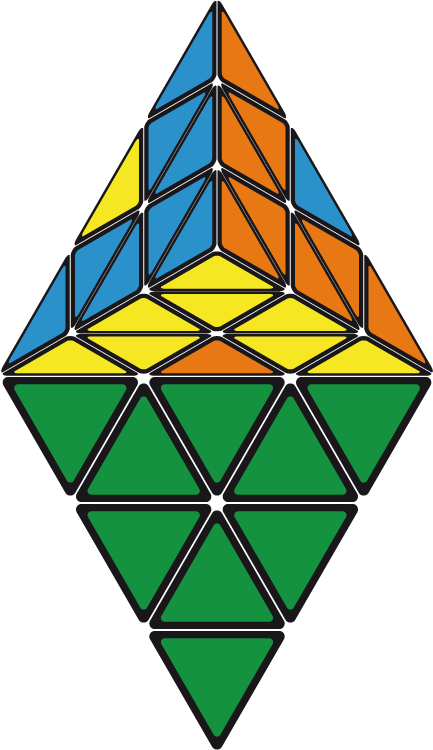 Pretty Patterns Pyraminx - Triangle Rubik's Cube Pattern (440x762), Png Download