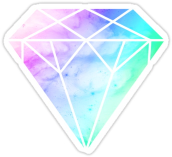 Rainbow Galaxy Diamond By Keelin Small - Diamond Stickers (375x360), Png Download