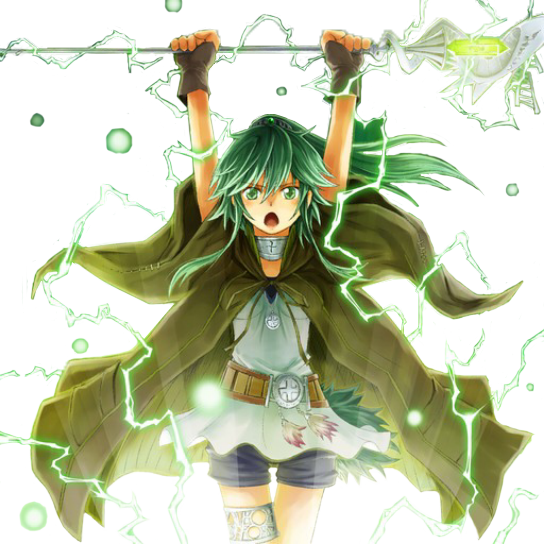 - - Hair - - Long Green Hair, It's Always Worn In A - Winda Priestess Of Gusto (544x544), Png Download