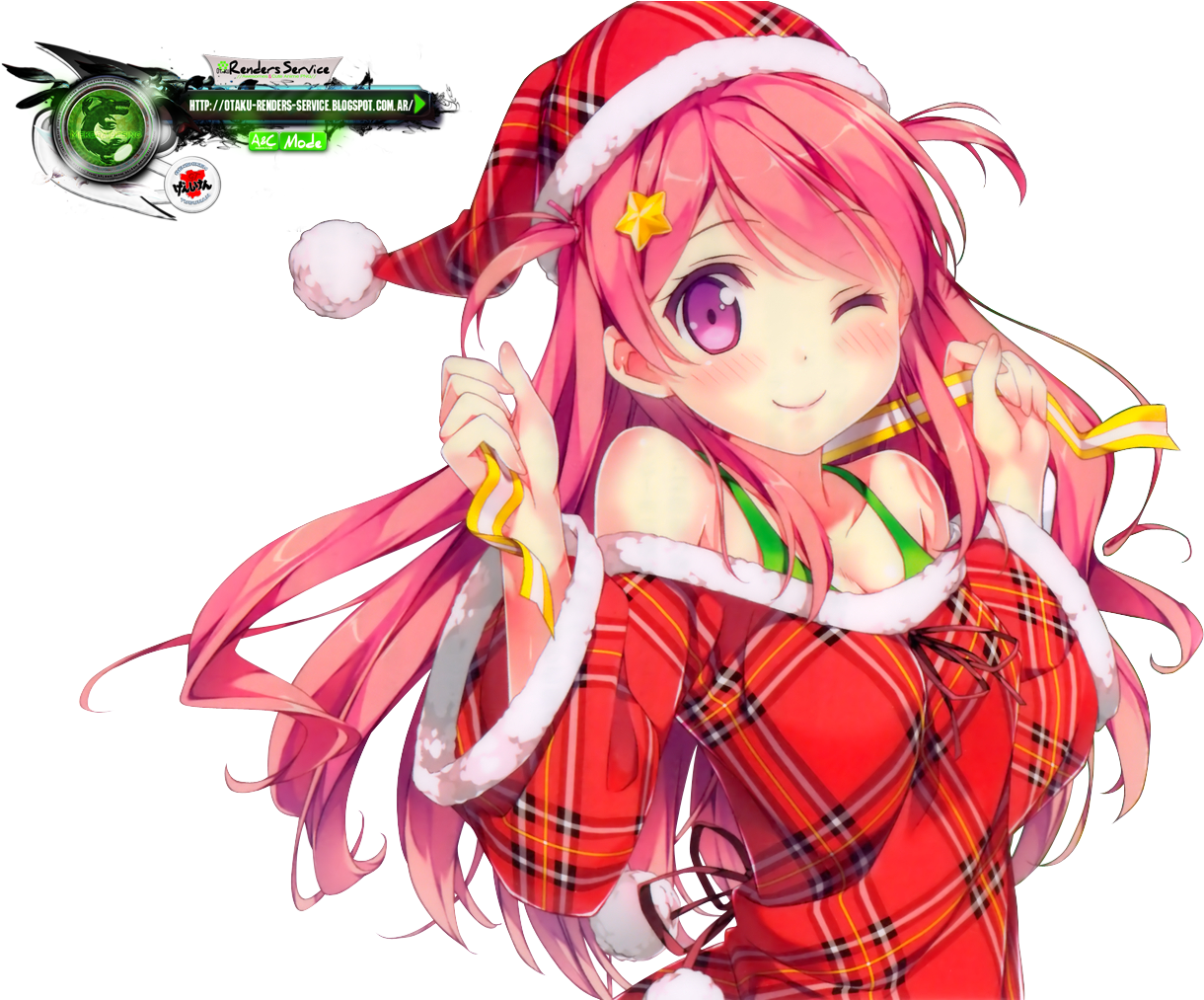 Msyugioh123 Images Santa Anime Girl Hd Wallpaper And - Cute Girl Anime Render (1263x1012), Png Download