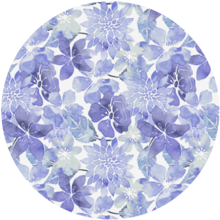 Previous Next - Blue Green Watercolor Flower Pattern Canvas Print - (500x500), Png Download