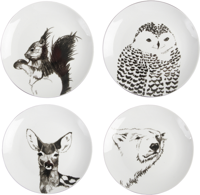 Assiette Design, Decorative Objects, Kids Plates, Baby - Anouk Winter Plate - / Set Of 4 (734x734), Png Download