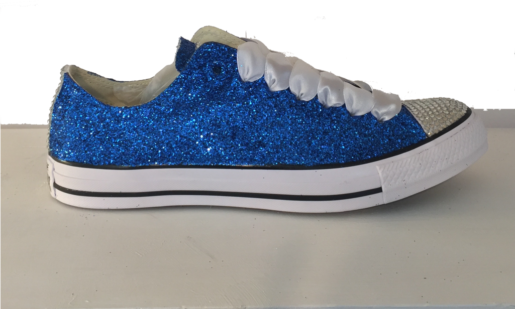 Womens Sparkly Royal Blue Glitter Crystals Converse - Sparkly Maroon Converse (1024x924), Png Download