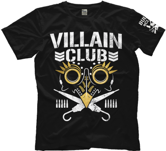 Marty Scurll "gold Villain Club" T-shirt - Villain Club Shirt (348x351), Png Download