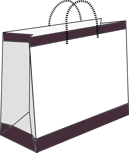 Black And White Shopping Bag Clipart (504x595), Png Download