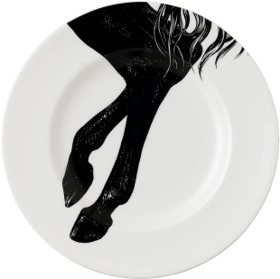 Equus Black & White - Royal Crown Derby - Equus - White 23cm Plate - Horse (475x350), Png Download