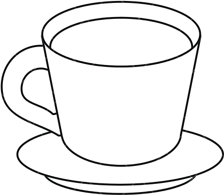 Plate Clipart Plate Cup - Draw Cup And Plate (550x550), Png Download