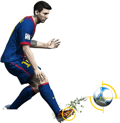 Messi Fifa Png - Jogador Chutando Bola Png (454x445), Png Download