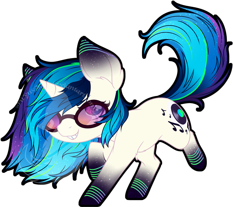 Dj Pon 3, Ethereal Mane, Female, Gradient Hooves, Mare, - Chibi Redux Rainbow Power (883x750), Png Download