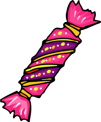 Candy Clipart Wrapped Candy - Piece Of Wrapped Candy (332x400), Png Download