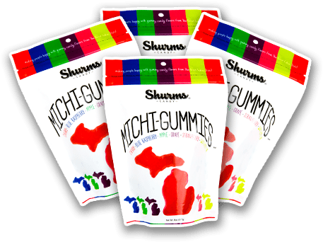 Shurms Candy Multiple 8oz Gummy Bear - Michigan Gummies (457x342), Png Download