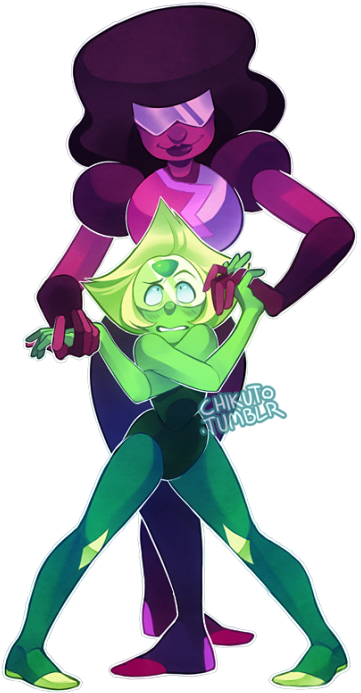 Art Artists On Tumblr Su Garnet Steven Universe Peridot - Su Fusions Garnet And Peridot (500x714), Png Download