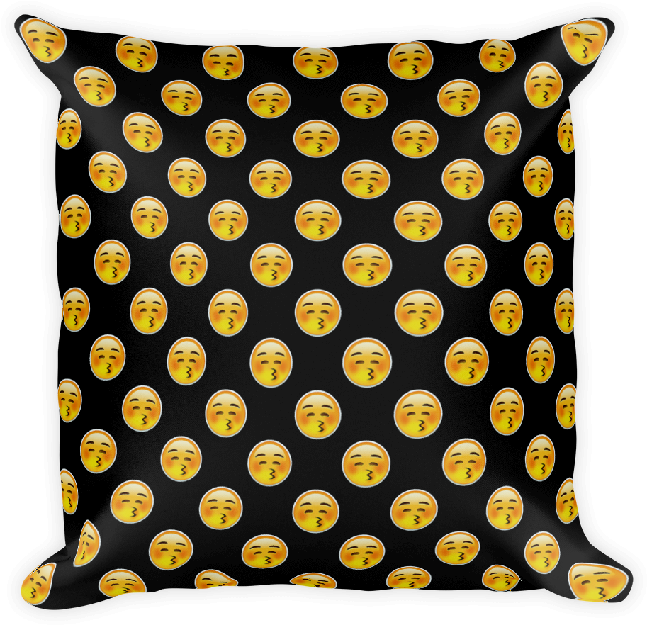 Kissing Face With Closed Eyes-just Emoji - Pillow (1000x1000), Png Download