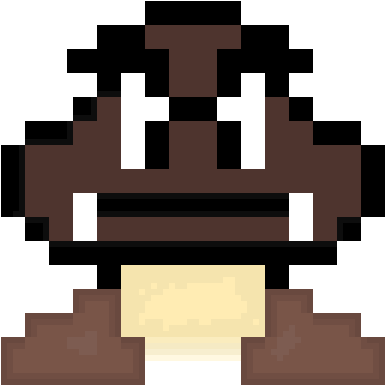 Goomba - Mario Bros En Cuadricula (1200x1200), Png Download