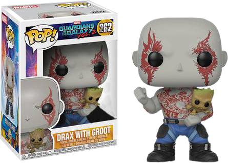 Guardians - Drax With Groot Pop (445x318), Png Download