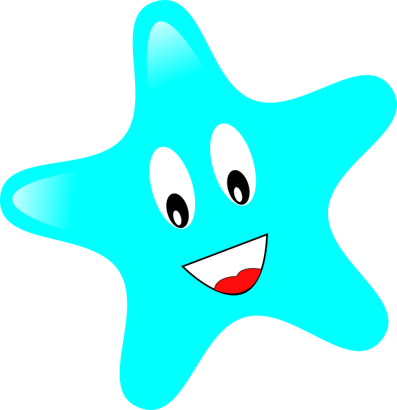 Smiley Star Clip Art At Clker - Happy Star (576x595), Png Download