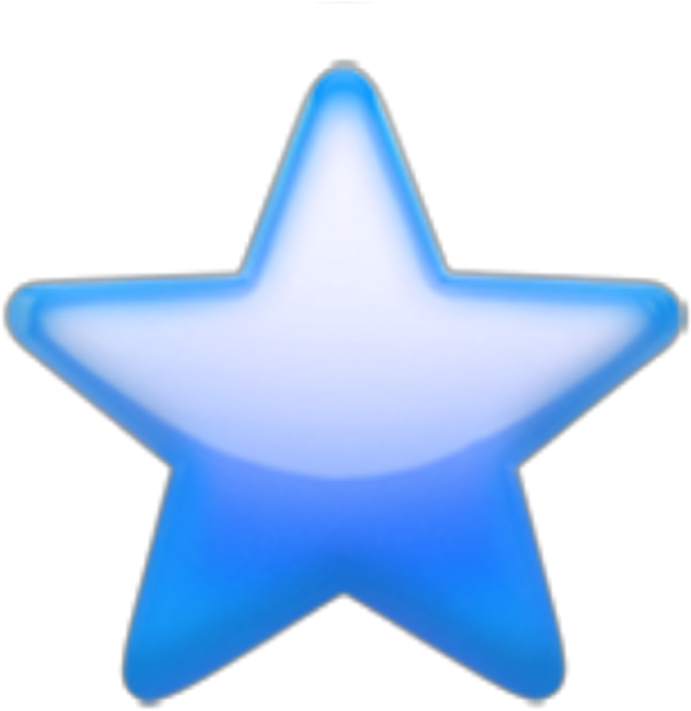 Blue Blueemoji Bluestar Star Emoji Apple Sky - Blue Star Emoji (1024x1024), Png Download