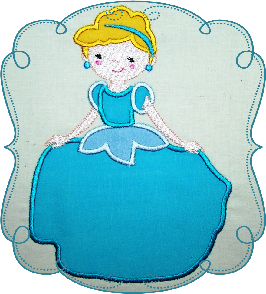 Princess With The Glass Slipper - Embroidery (1000x1000), Png Download