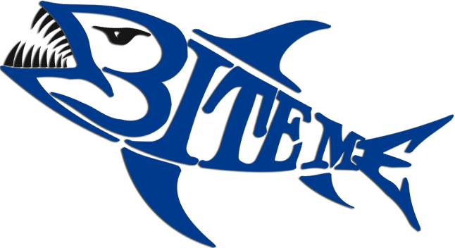 Bite Me Logo - Recreational Fishing (646x352), Png Download