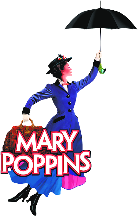 Springville Community Theater Prepares For Summer Production - Mary Poppins Broadway Musical Logo (509x774), Png Download