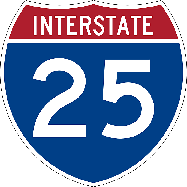Interstate 25 Sign (600x600), Png Download