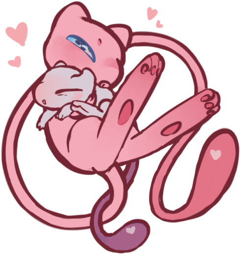 Picture Freeuse Stock Dot Clipart Tumblr Transparent - Mewtwo E Mew (500x521), Png Download