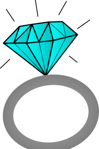 Engagement Ring Diamond Clip Art - Clip Art Engagement Ring Transparent Background (320x480), Png Download