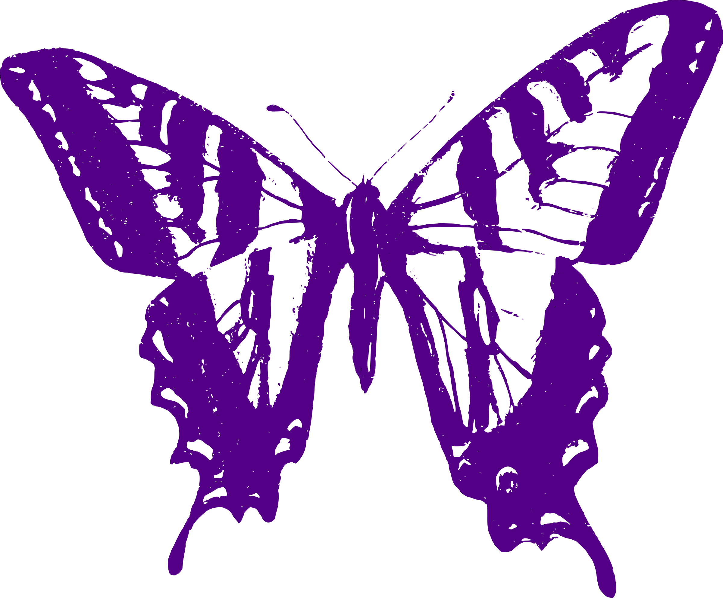 Big Image - Purple Butterfly Png (2400x1988), Png Download