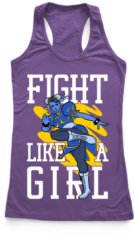 Fight Like A Girl Chun Li Parody Racerback Tank Top - Bachelorette T Shirt Ideas (484x484), Png Download